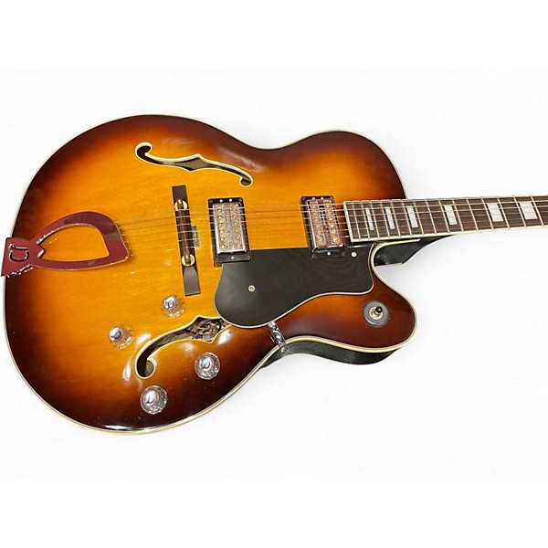 Used DeArmond X155 2 Color Sunburst Hollow Body Electric Guitar