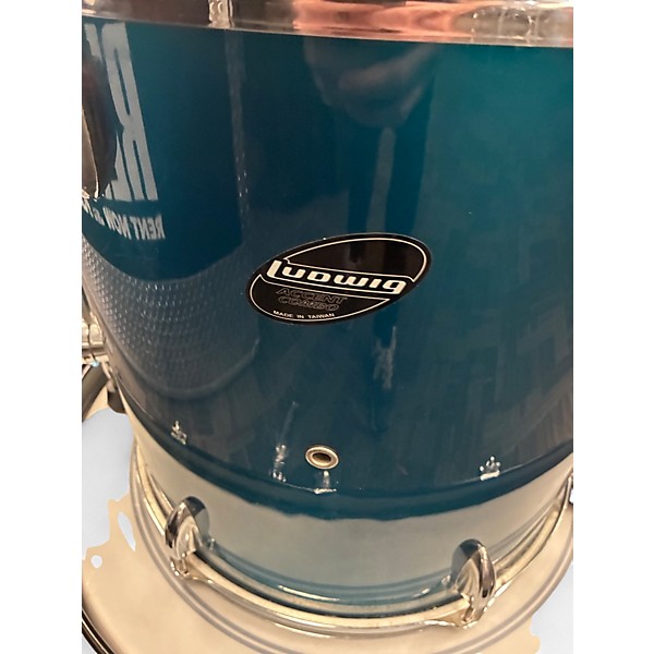 Used Ludwig 3 Piece Accent Combo Blue Drum Kit