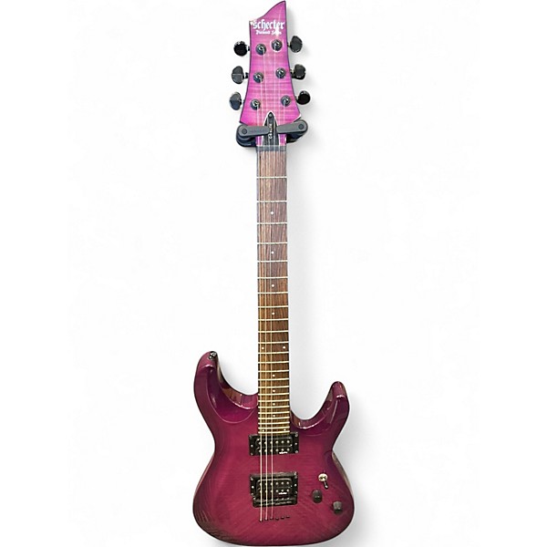 Used Schecter Guitar Research C-1 ELITE DIAMOND SERIES Pink Solid Body Electric Guitar