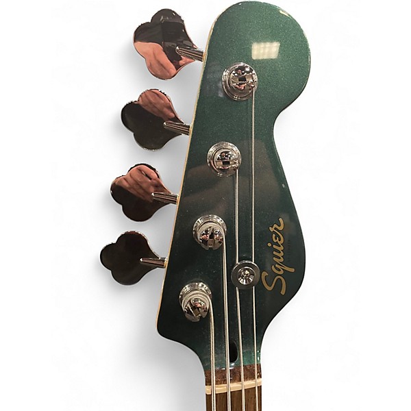 Used 2024 Squier Paranormal Rascal HH Sherwood Green Metallic Electric Bass Guitar