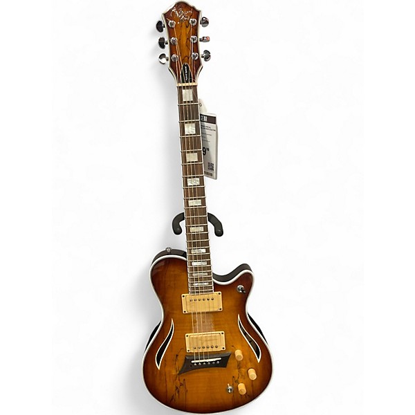 Used Michael Kelly Hybrid Special QUILT HONEY BURST Hollow Body Electric Guitar
