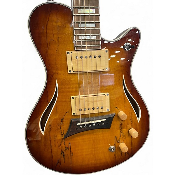 Used Michael Kelly Hybrid Special QUILT HONEY BURST Hollow Body Electric Guitar