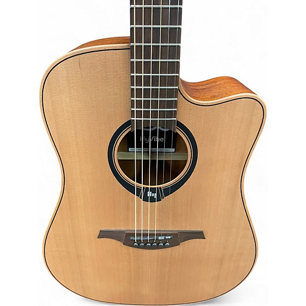 Used Lag Guitars HV10DCE Natural Acoustic Electric Guitar