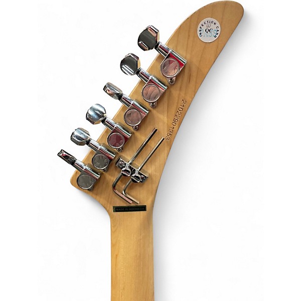 Used Kramer Baretta Custom Graphics White lotus candy blue Solid Body Electric Guitar