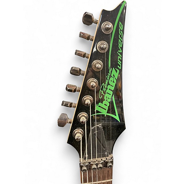 Used Ibanez UV70 Universe Steve Vai Signature 7 String COSMO BLACK Solid Body Electric Guitar