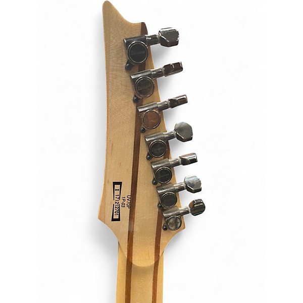 Used Ibanez UV70 Universe Steve Vai Signature 7 String COSMO BLACK Solid Body Electric Guitar