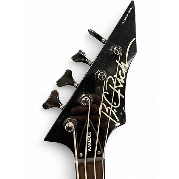 Used B.C. Rich PLATINUM SERIES WARLOCK BLACK Electric Bass Guitar