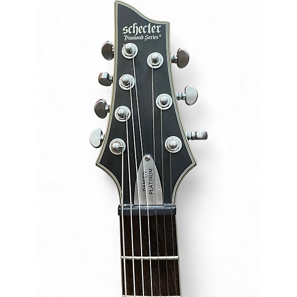 Used Schecter Guitar Research Damien Platinum 7 Satin Black Solid Body Electric Guitar