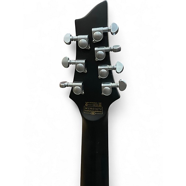 Used Schecter Guitar Research Damien Platinum 7 Satin Black Solid Body Electric Guitar