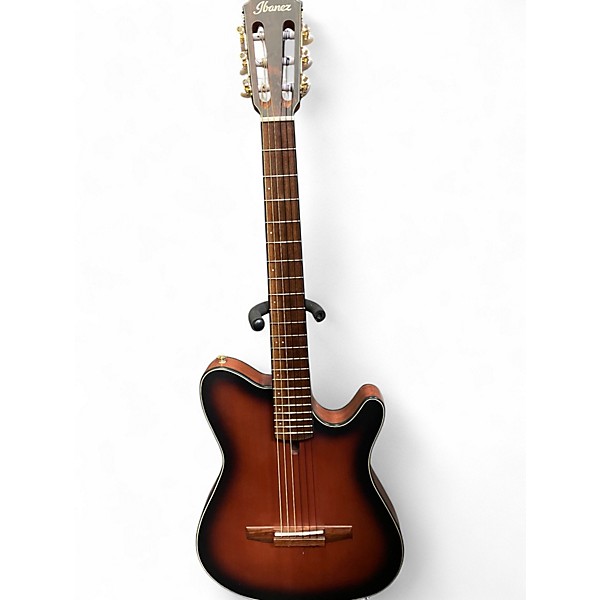 Used Ibanez FRH10N Sunburst Flat Classical Acoustic Electric Guitar