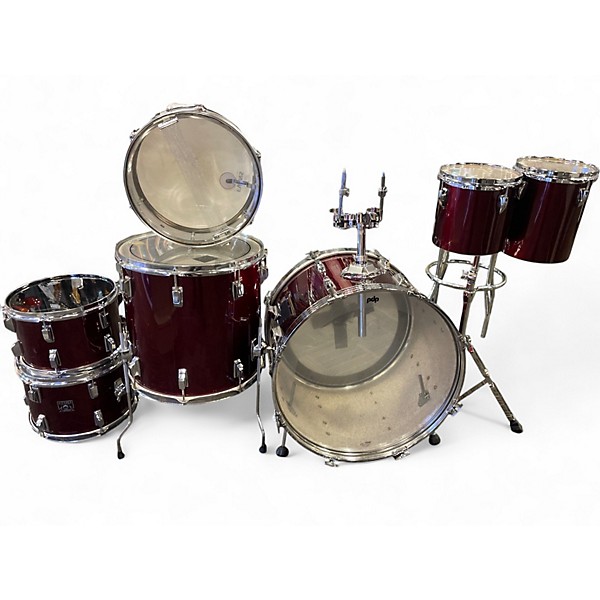 Used TAMA 7 Piece swingstar red sparkle Drum Kit