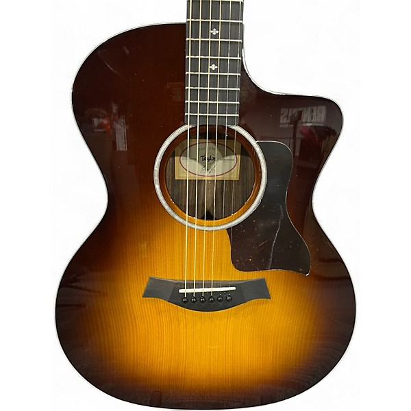 Used Taylor 214CE Deluxe Sunburst Acoustic Electric Guitar