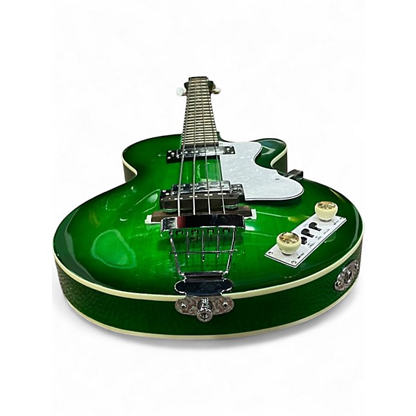 Used Hofner Ignition Club Green Burst Electric Bass Guitar