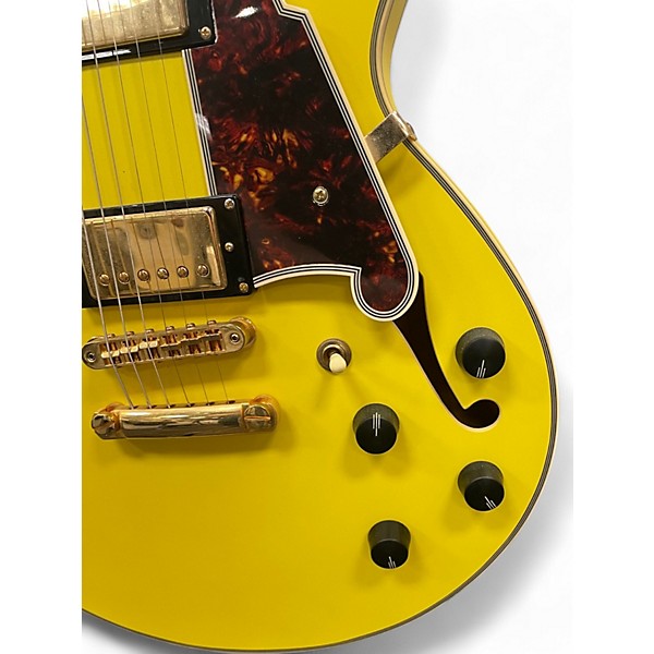 Used D'Angelico DELUXE SSSP SEMI HALLOW BODY Yellow Hollow Body Electric Guitar
