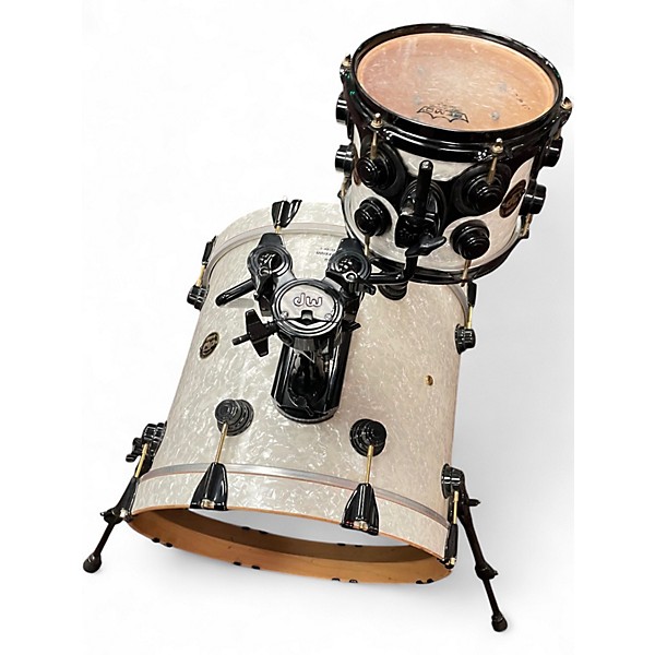 Used DW 2 Piece BOP Pearl White Drum Kit