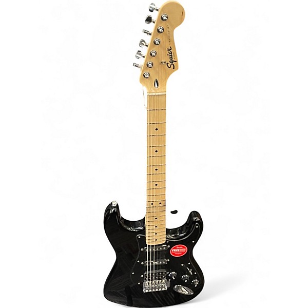 Used Squier Stratocaster HSS Black Solid Body Electric Guitar