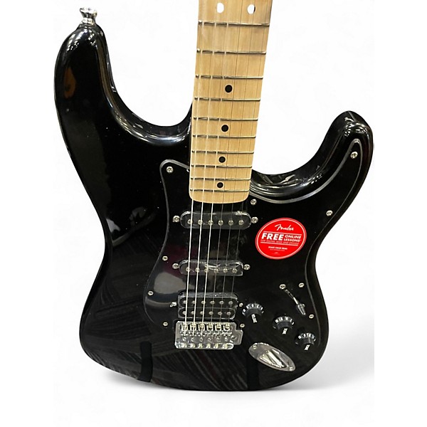 Used Squier Stratocaster HSS Black Solid Body Electric Guitar