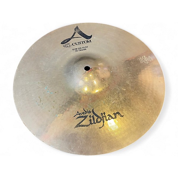 Used Zildjian 14in A Custom Hi Hat Pair Cymbal