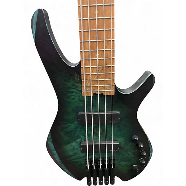 Used Cort Space5 Trans Green Electric Bass Guitar