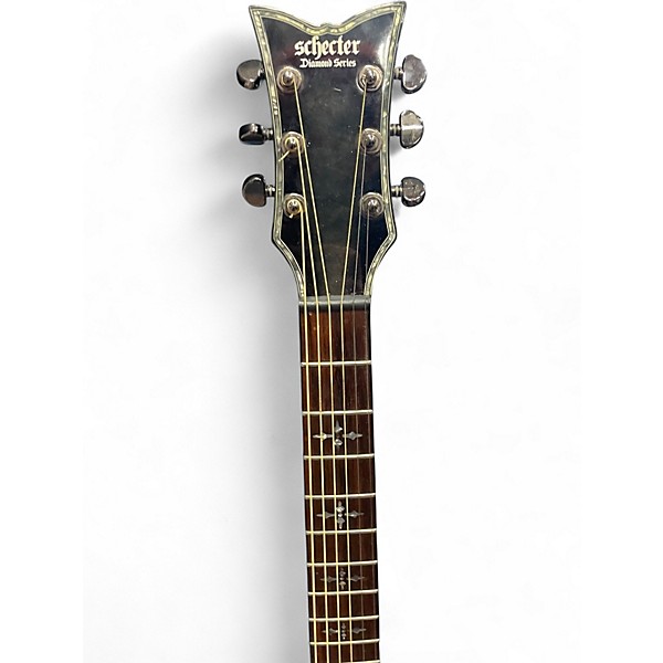 Used Schecter Guitar Research Hellraiser Studio Black Acoustic Electric Guitar