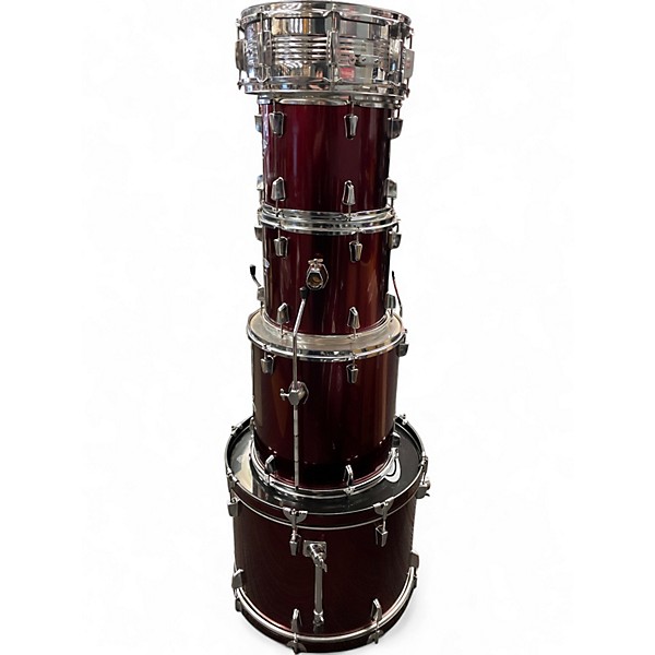 Used PRECISION DRUM CO 5 Piece precision plus Metallic Red Drum Kit