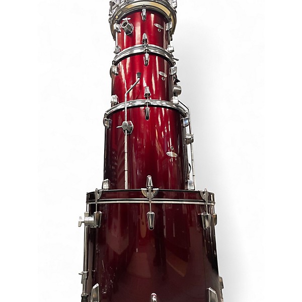 Used PRECISION DRUM CO 5 Piece precision plus Metallic Red Drum Kit