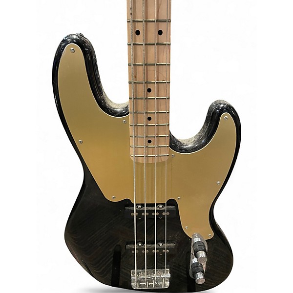 Used Squier Paranormal Jazz Bass 54 Black and Gold Electric Bass Guitar