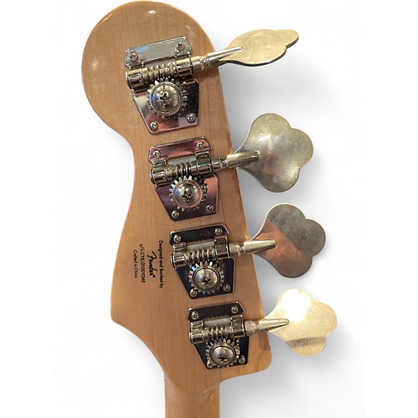 Used Squier Paranormal Jazz Bass 54 Black and Gold Electric Bass Guitar