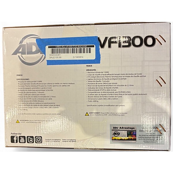 Used Adj VFI300 Fog Machine