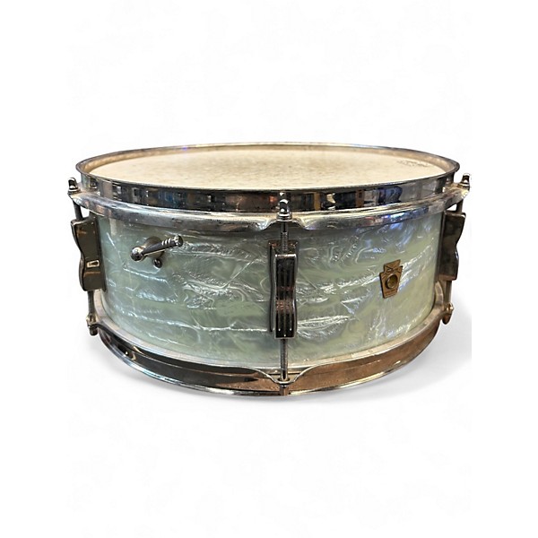 Vintage 1966 Ludwig 14in WHITE MARINE PEARL SNARE Pearl White Drum