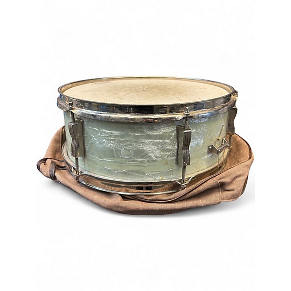 Vintage 1966 Ludwig 14in WHITE MARINE PEARL SNARE Pearl White Drum