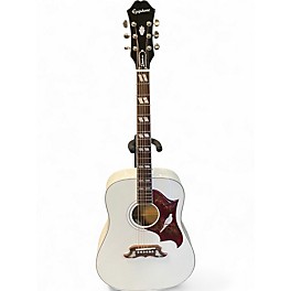 Used Epiphone Dove Pro Alpine White Acoustic Electric Guitar