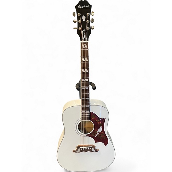 Used Epiphone Dove Pro Alpine White Acoustic Electric Guitar