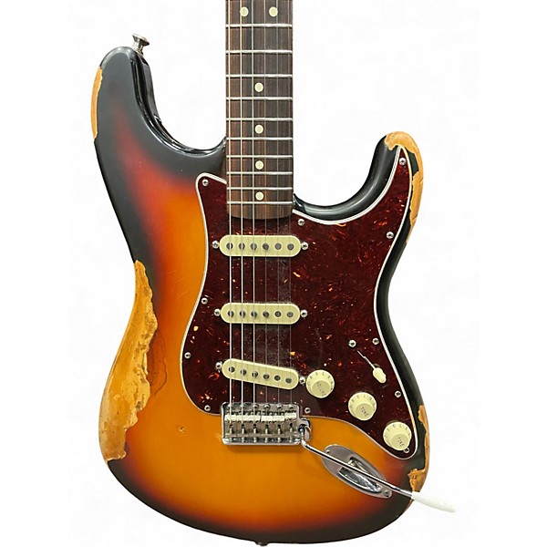 Used 2000s Fender STRATOCASTER SUNNURST Solid Body Electric Guitar
