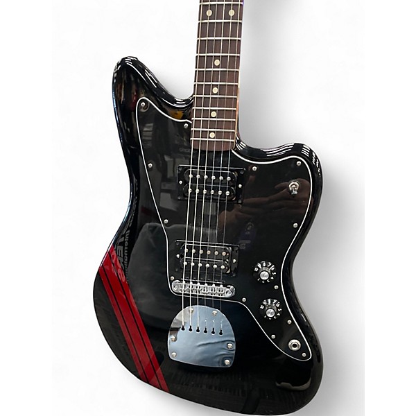 Used Fender Jazzmaster Blacktop HH Stripe Offset Black Solid Body Electric Guitar