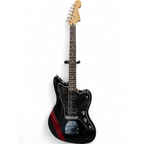 Used Fender Jazzmaster Blacktop HH Stripe Offset Black Solid Body Electric Guitar