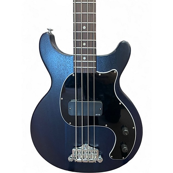 Used 2019 Gibson Les Paul Jr Double Cutaway Trans Blue Electric Bass Guitar