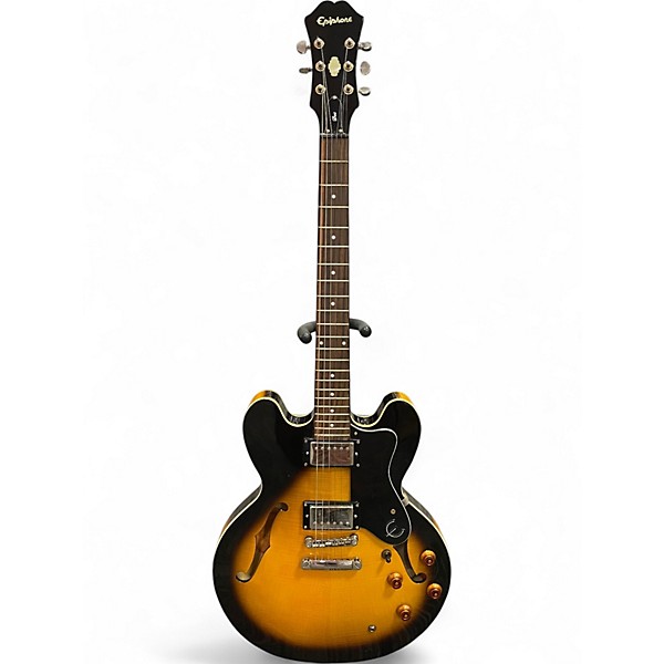 Used Epiphone Dot Deluxe Flametop Vintage Sunburst Hollow Body Electric Guitar