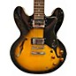 Used Epiphone Dot Deluxe Flametop Vintage Sunburst Hollow Body Electric Guitar