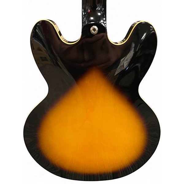 Used Epiphone Dot Deluxe Flametop Vintage Sunburst Hollow Body Electric Guitar