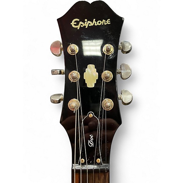Used Epiphone Dot Deluxe Flametop Vintage Sunburst Hollow Body Electric Guitar