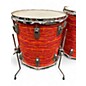 Used 1990s Ludwig 6 Piece Classic Maple With Matching Canaster Seat Mod Orange Drum Kit