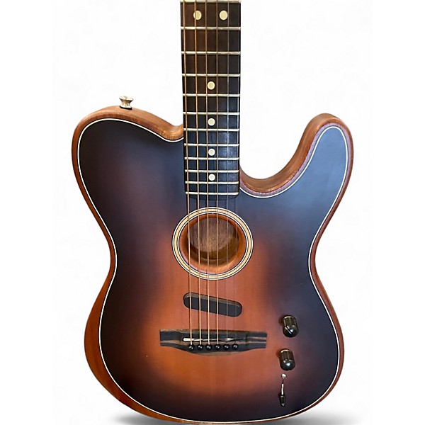 Used Fender American Acoustasonic Telecaster Sunburst Acoustic Electric Guitar