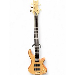 Used Schecter Guitar Research Stiletto Custom 5 String Natural Electric Bass Guitar