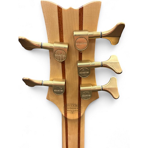 Used Schecter Guitar Research Stiletto Custom 5 String Natural Electric Bass Guitar