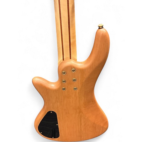 Used Schecter Guitar Research Stiletto Custom 5 String Natural Electric Bass Guitar