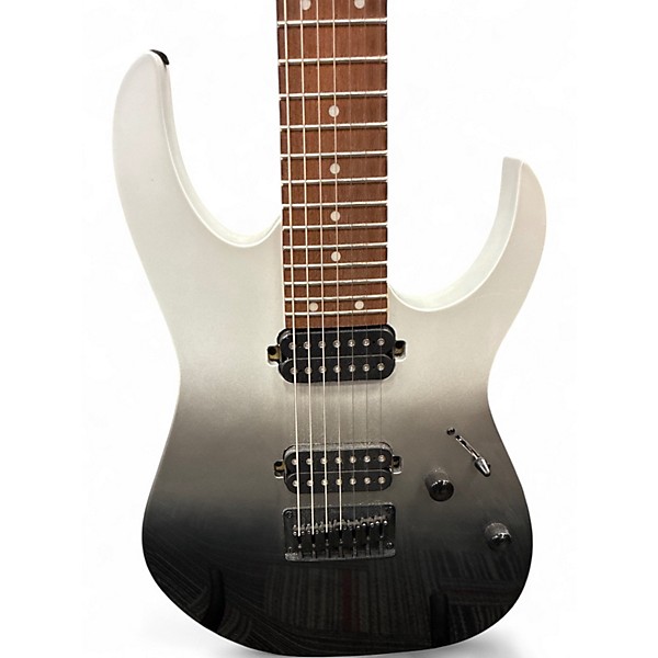 Used Ibanez RG7421 RG Series Black and Silver Solid Body Electric Guitar