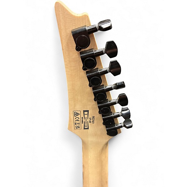 Used Ibanez RG7421 RG Series Black and Silver Solid Body Electric Guitar