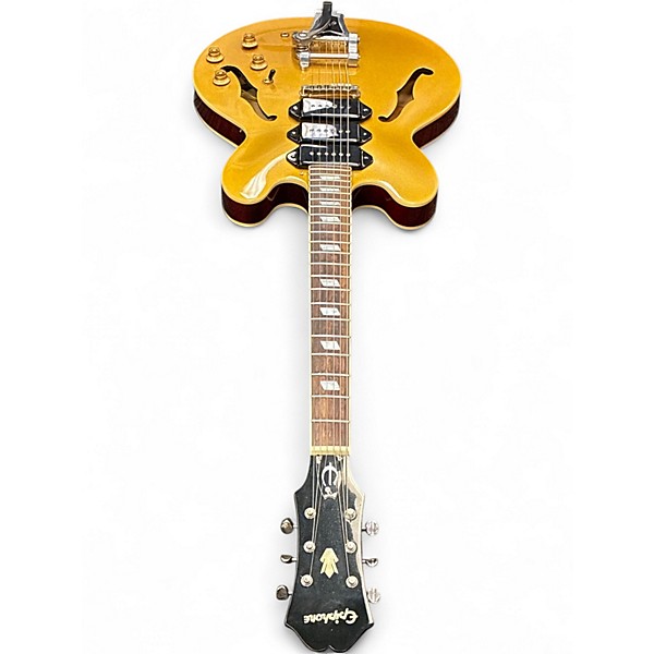 Used Epiphone Riviera P93 Metallic Gold Hollow Body Electric Guitar