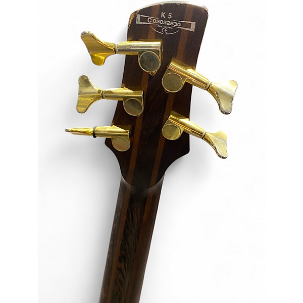 Used Ibanez K5 Fieldy Signature 5 String Brown Natural Electric Bass Guitar